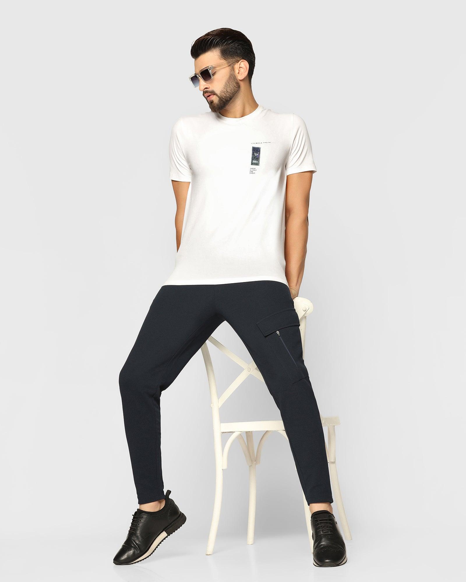 Casual Navy Textured Jogger - Tapered - Blackberrys