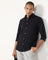 Casual Navy Textured Shirt - Solly