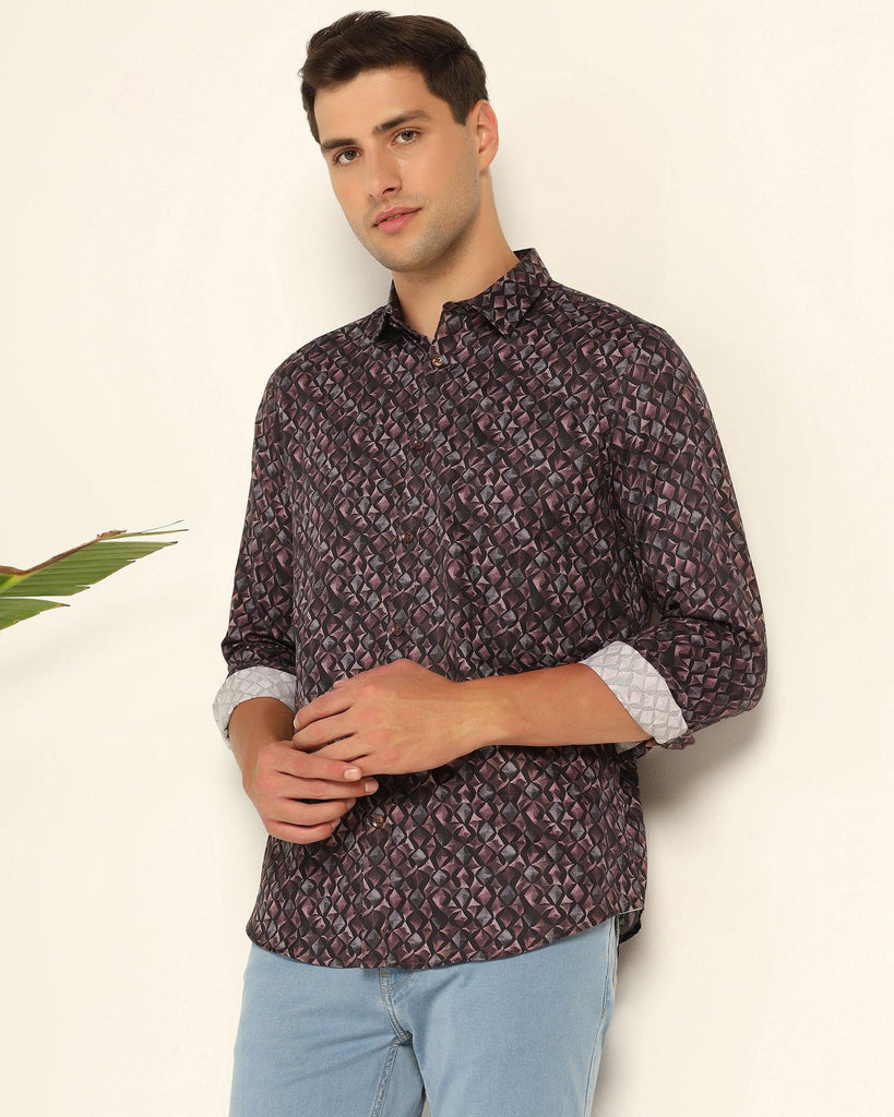 Casual Ochre Printed Shirt - Gaia