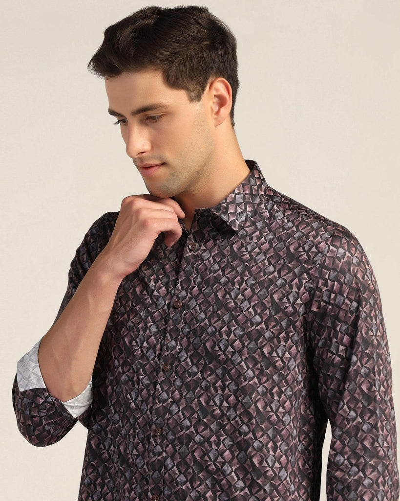 Casual Ochre Printed Shirt - Gaia