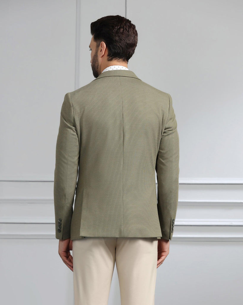 Casual Olive Textured Blazer - Remus