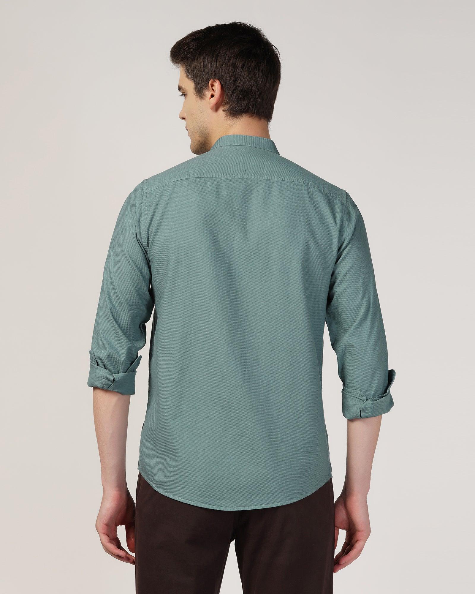 Casual Olive Textured Shirt - Jolt - Blackberrys