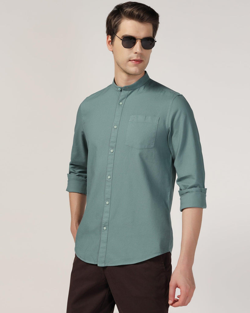 Casual Olive Textured Shirt - Jolt