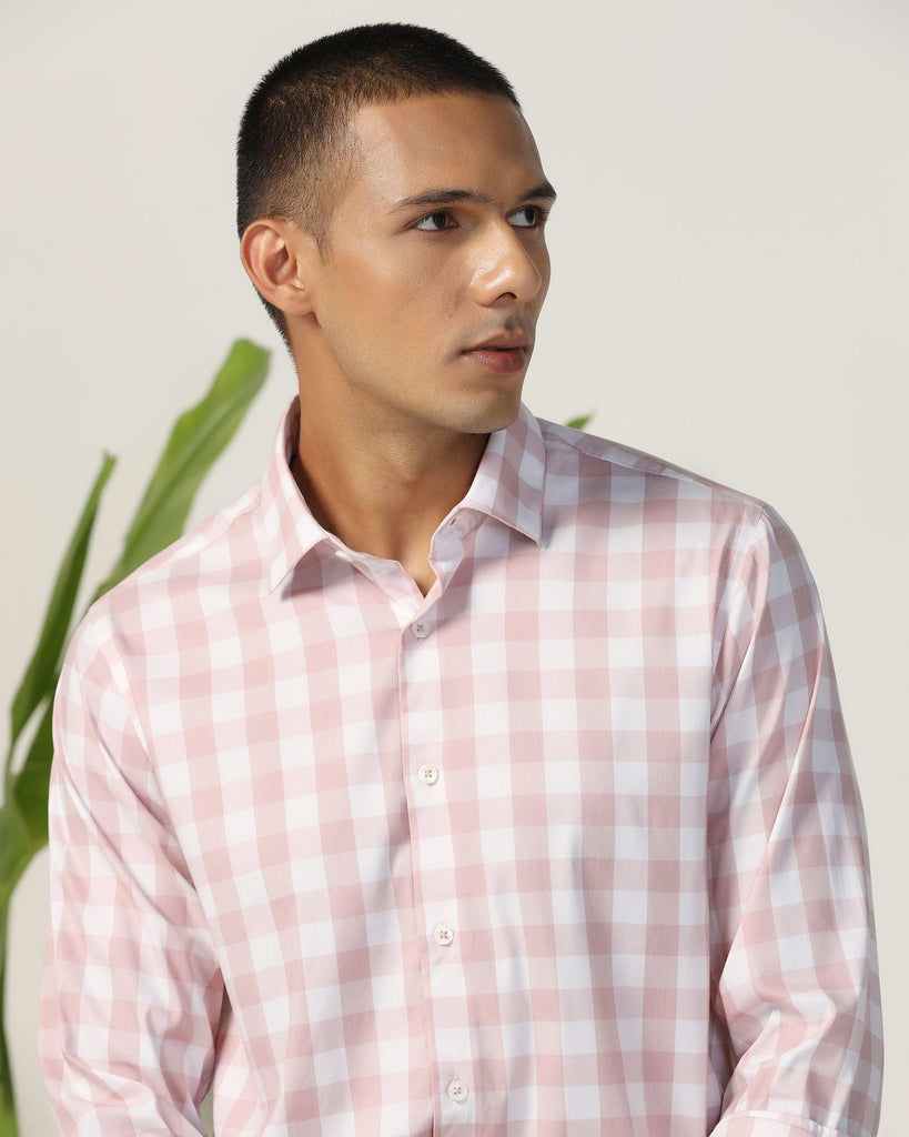 Casual Pink Check Shirt - Omer