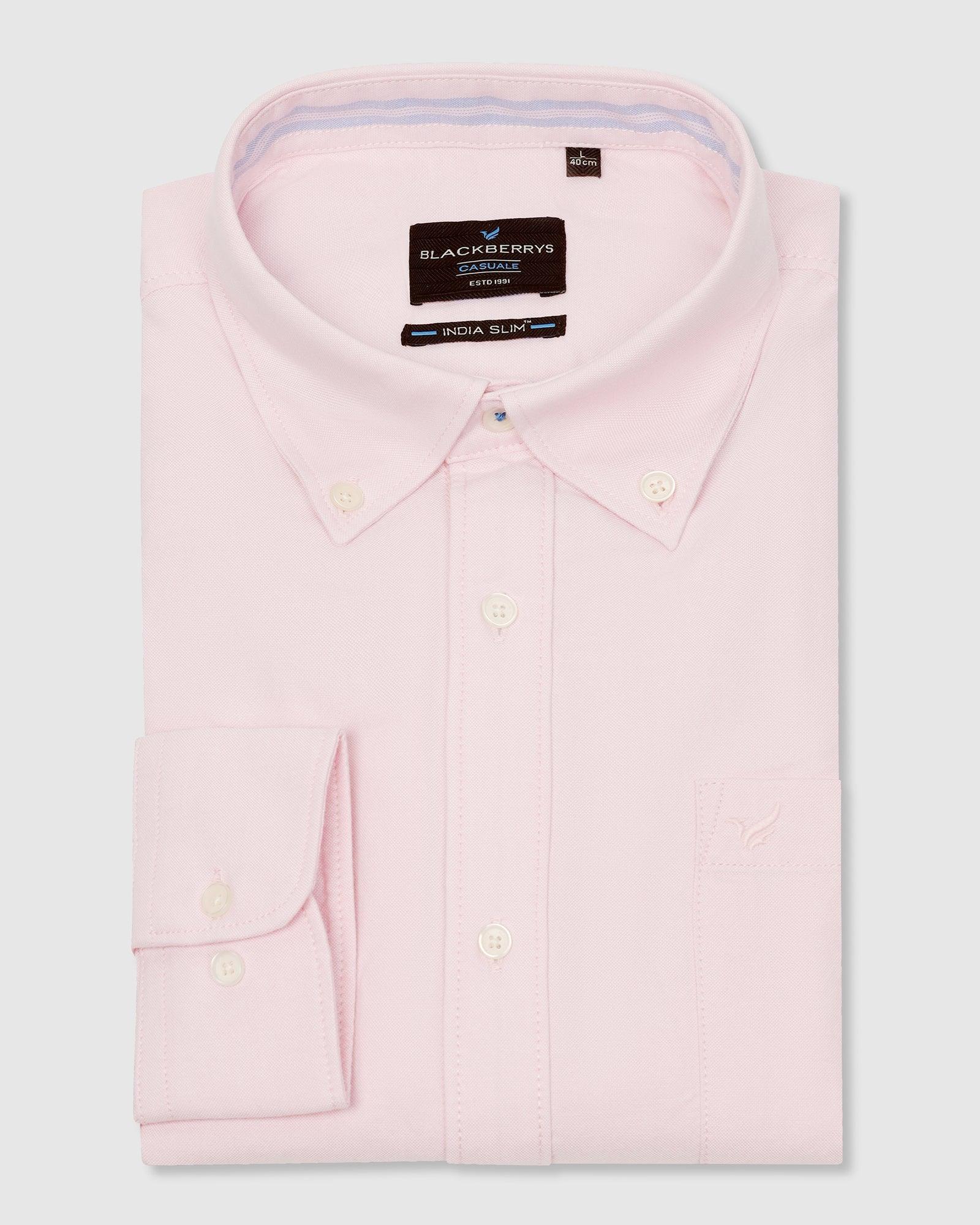 Casual Pink Solid Shirt - Molly - Blackberrys