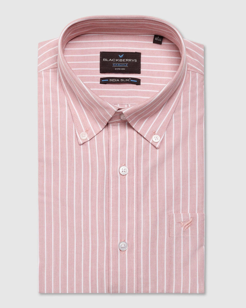 Casual Pink Stripe Shirt - Reda