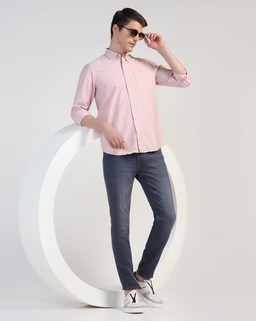 Casual Pink Stripe Shirt - Reda