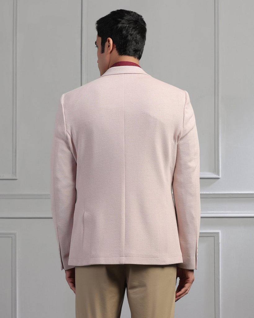 Casual Pink Textured Blazer - Jason