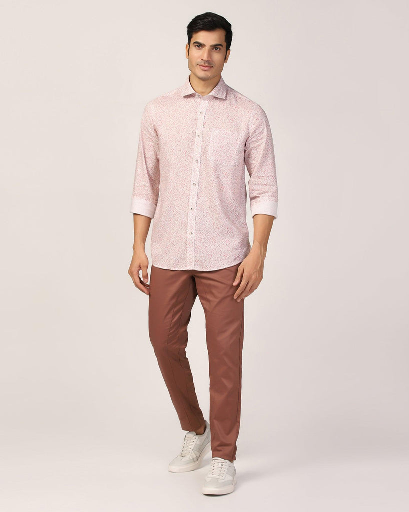 Linen Casual Red Printed Shirt - Lynn