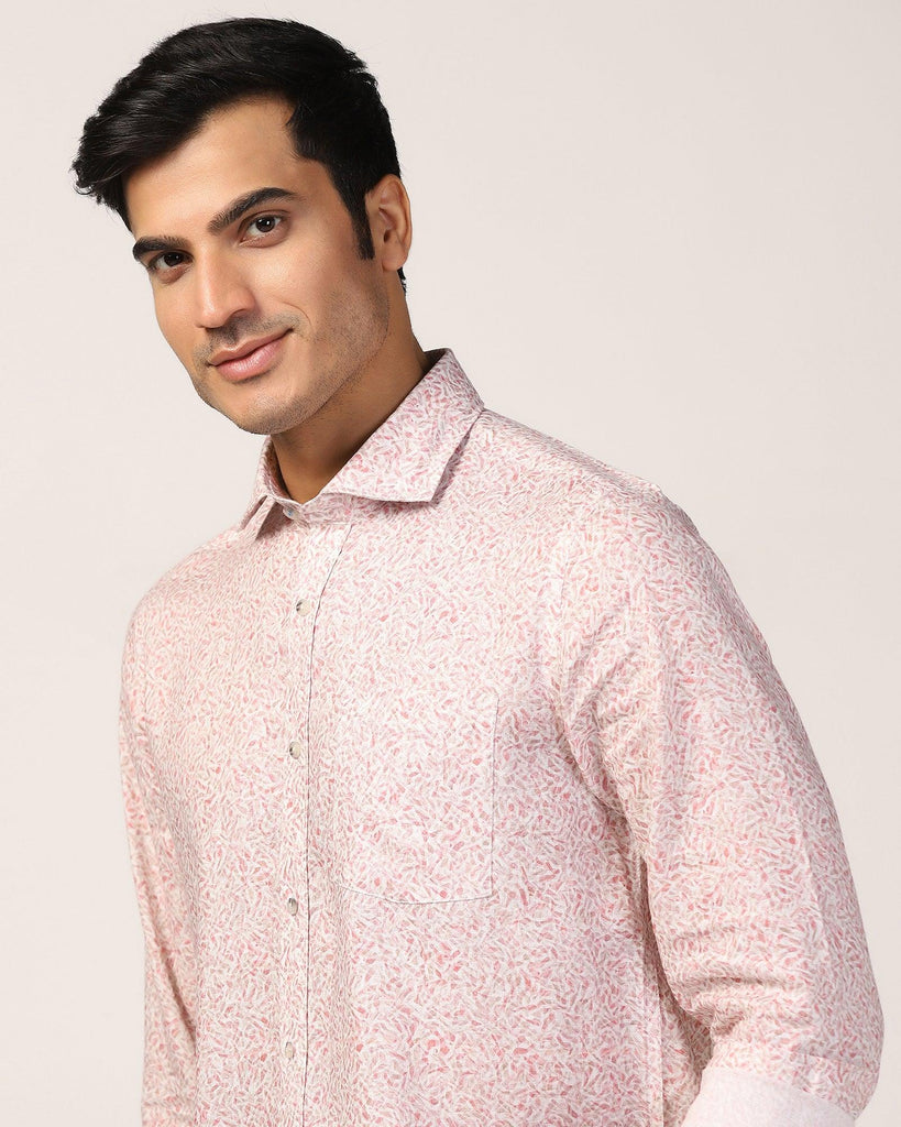 Linen Casual Red Printed Shirt - Lynn