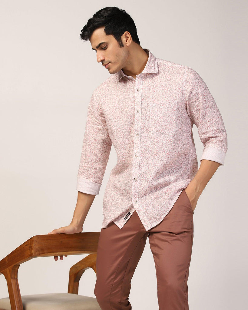 Linen Casual Red Printed Shirt - Lynn