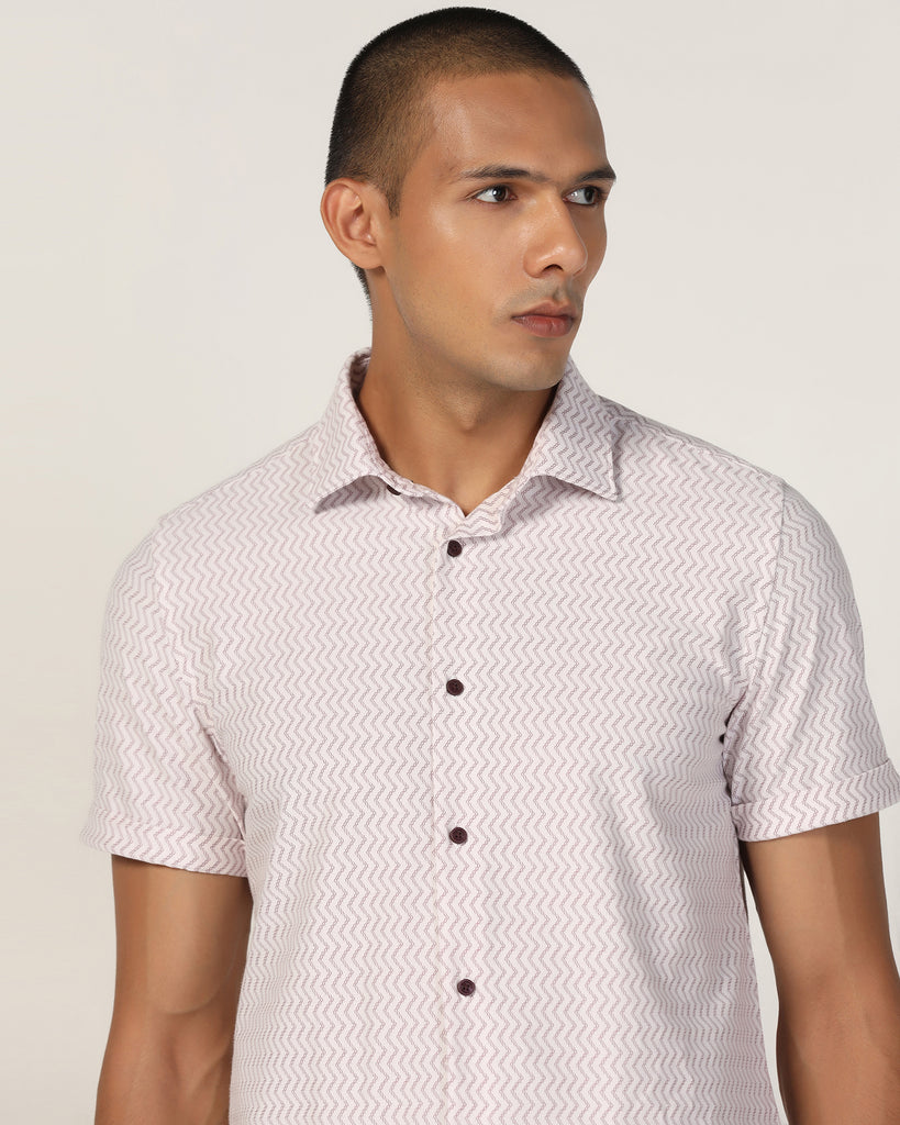 Casual Half Sleeve Red Stripe Shirt - Shaolin