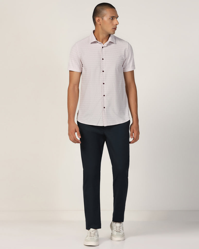 Casual Half Sleeve Red Stripe Shirt - Shaolin