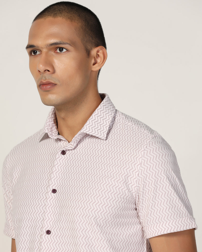 Casual Half Sleeve Red Stripe Shirt - Shaolin