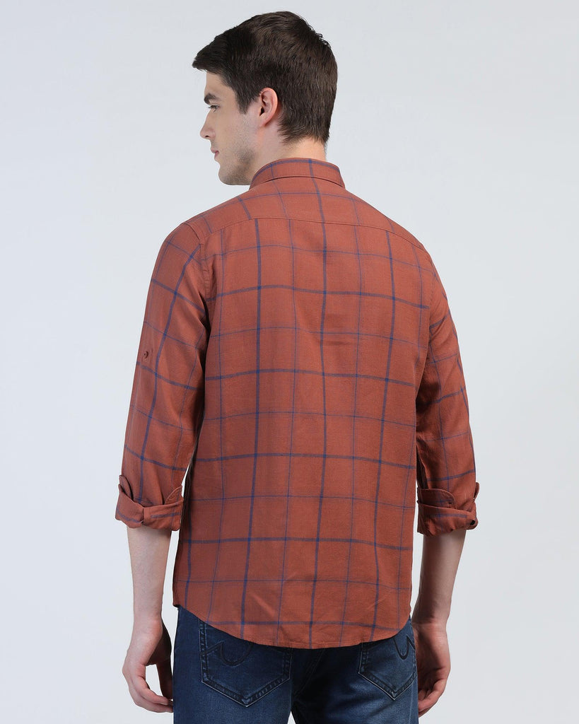 Casual Rust Check Shirt - Kazo