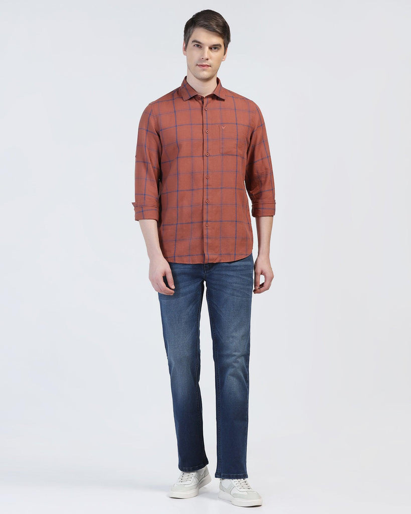 Casual Rust Check Shirt - Kazo