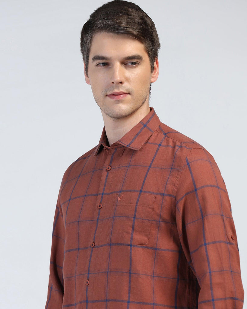 Casual Rust Check Shirt - Kazo