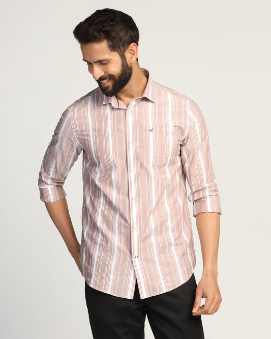 Casual Rust Stripe Shirt - Koben