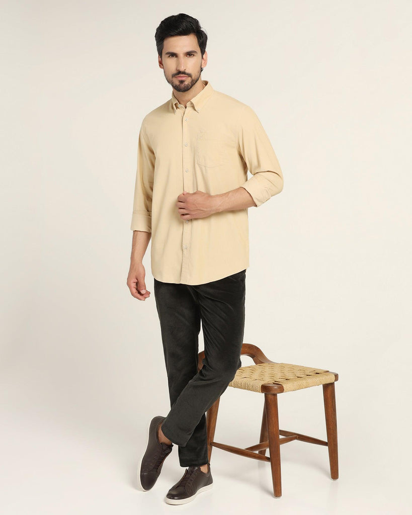 Casual Beige Solid Shirt - Jenga