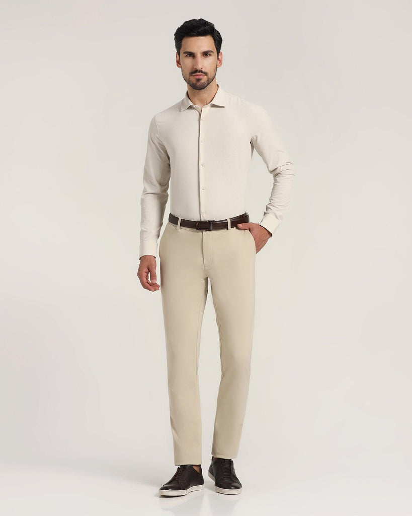 TechPro Casual Beige Solid Shirt - Thomas