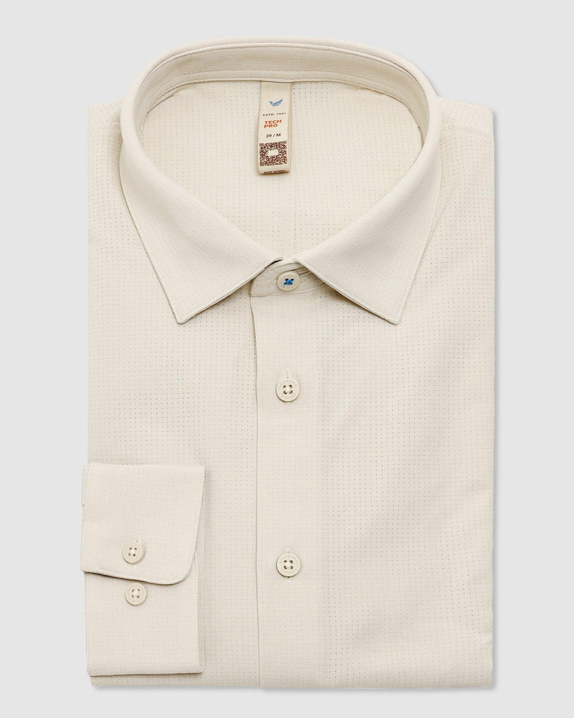 TechPro Casual Beige Solid Shirt - Thomas