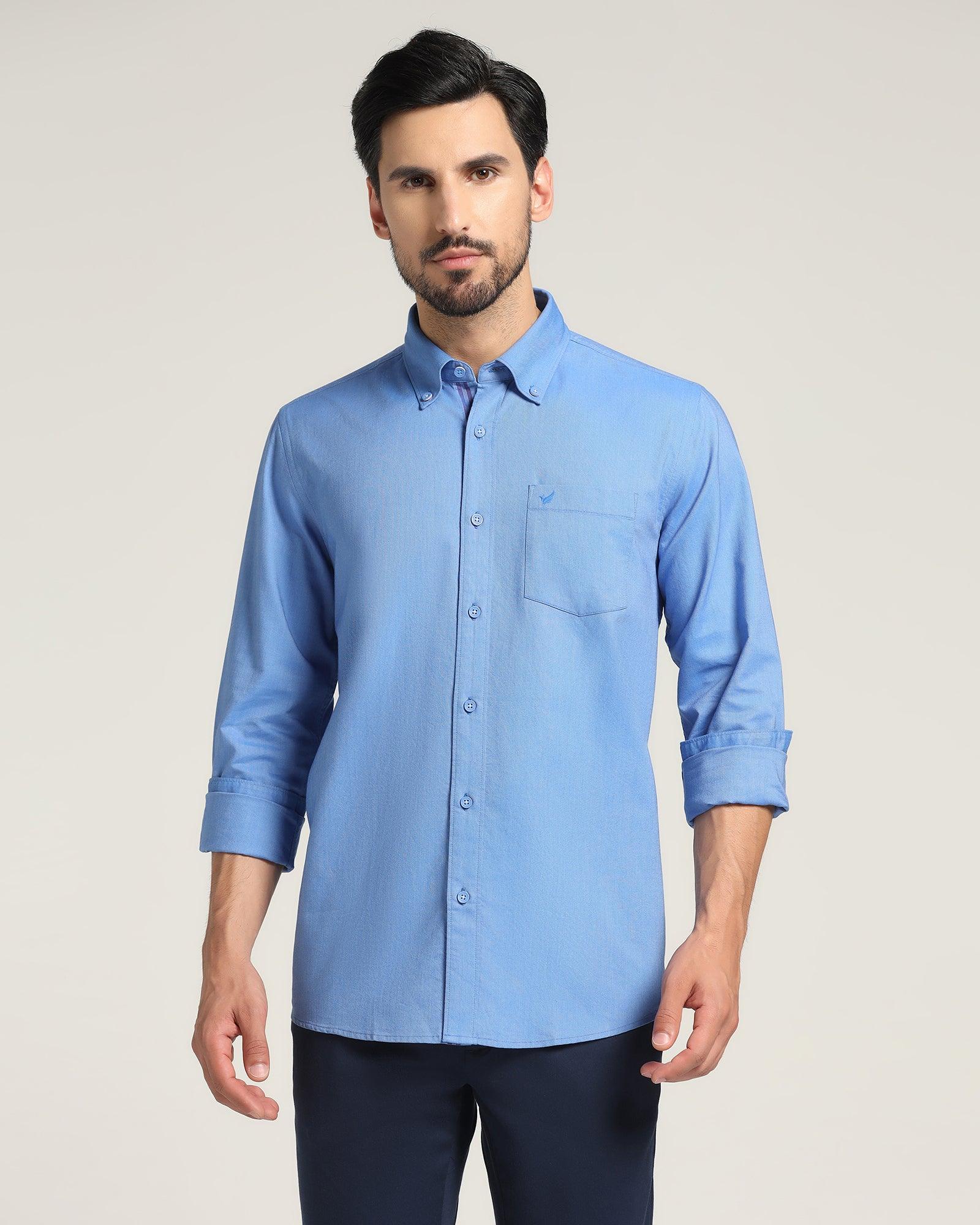 Casual Blue Solid Shirt - Molly