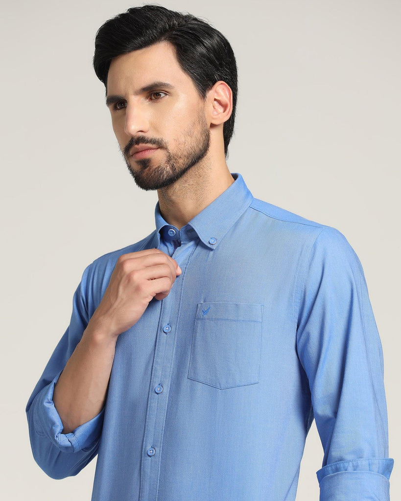 Casual Blue Solid Shirt - Molly