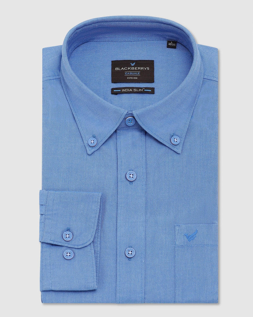 Casual Blue Solid Shirt - Molly