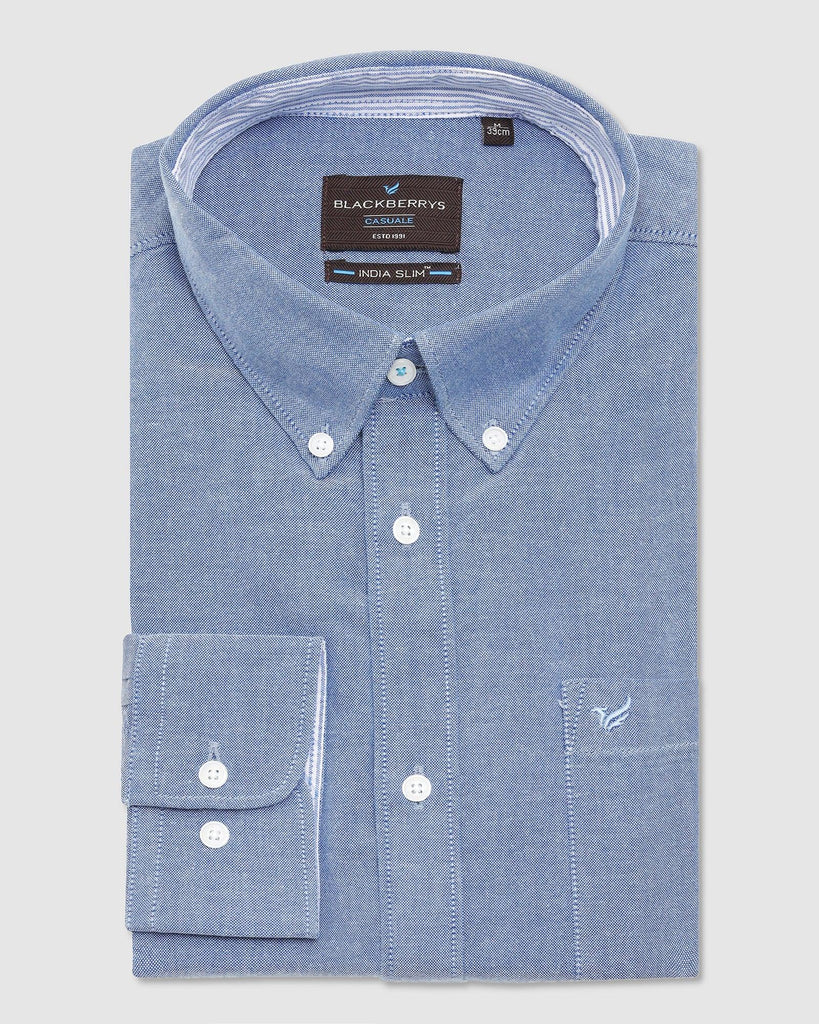 Casual Blue Solid Shirt - Ronic