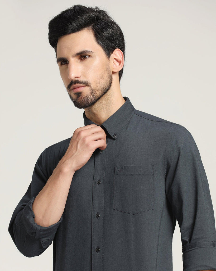 Casual Charcoal Solid Shirt - Molly