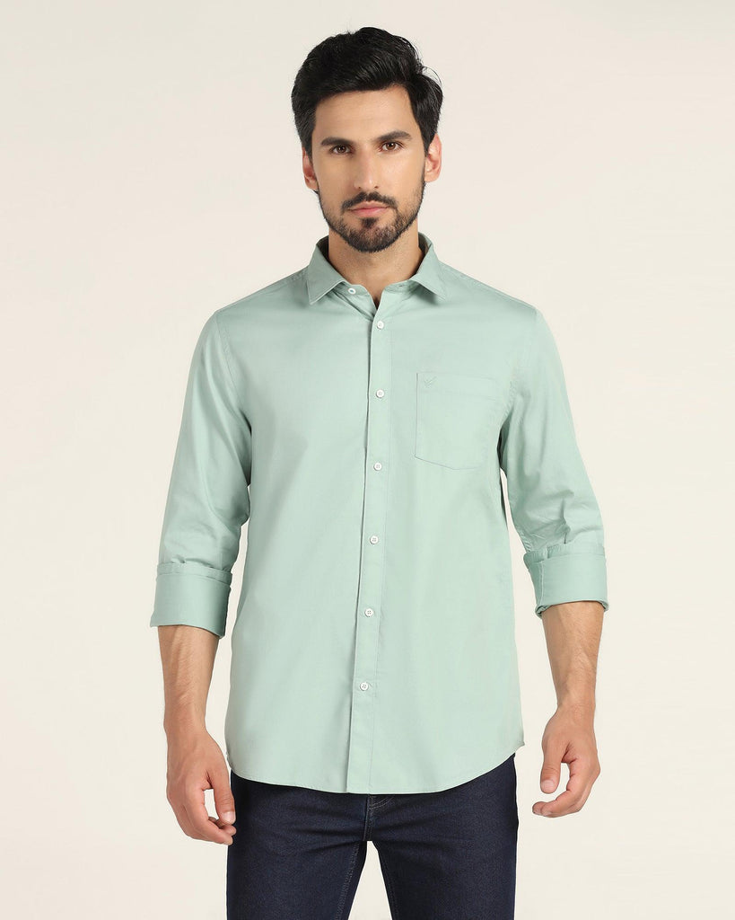 Casual Dusty Green Solid Shirt - Mandy