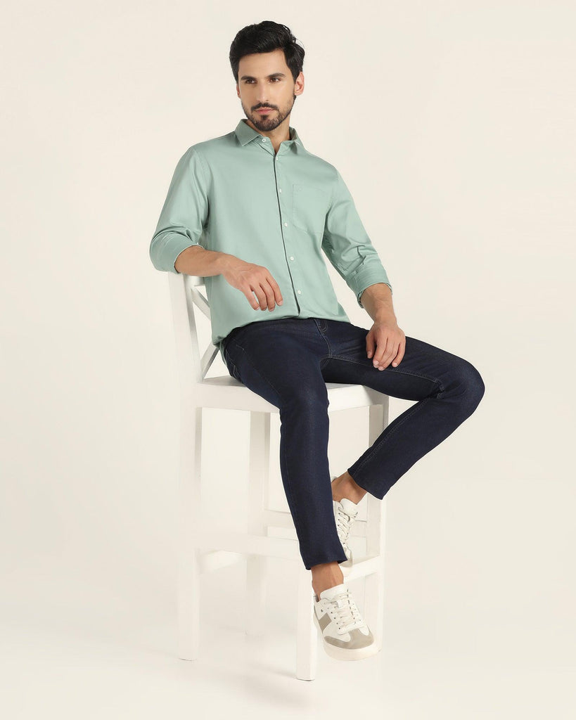 Casual Dusty Green Solid Shirt - Mandy