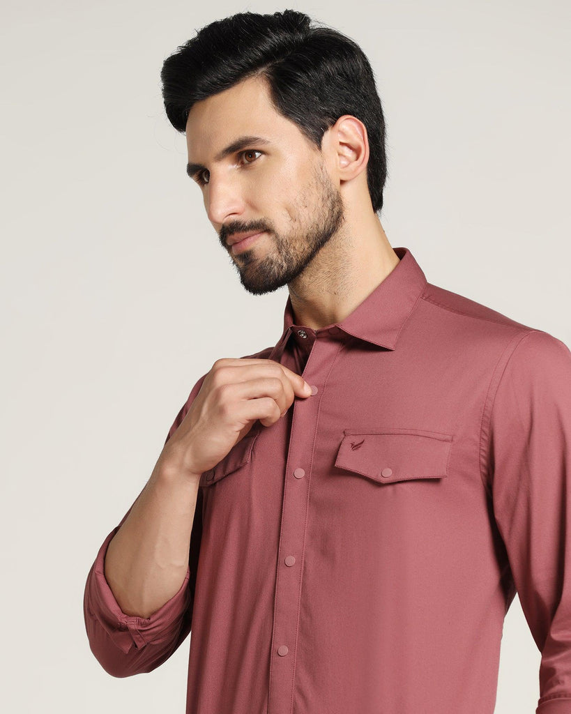 Casual Dusty Pink Solid Shirt - Beckham