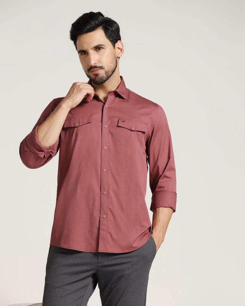 Casual Dusty Pink Solid Shirt - Beckham