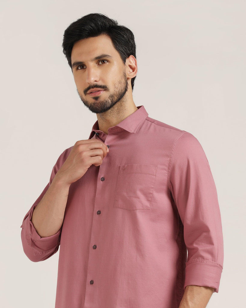 Casual Dusty Pink Solid Shirt - Creta