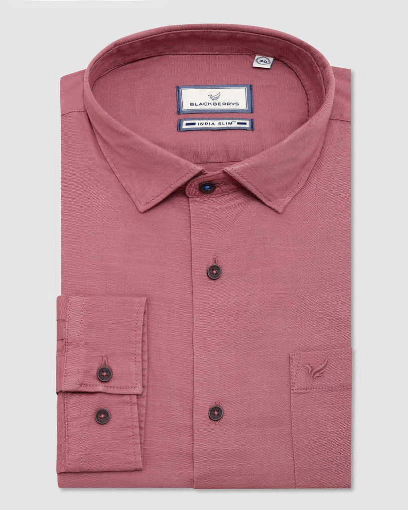 Casual Dusty Pink Solid Shirt - Creta