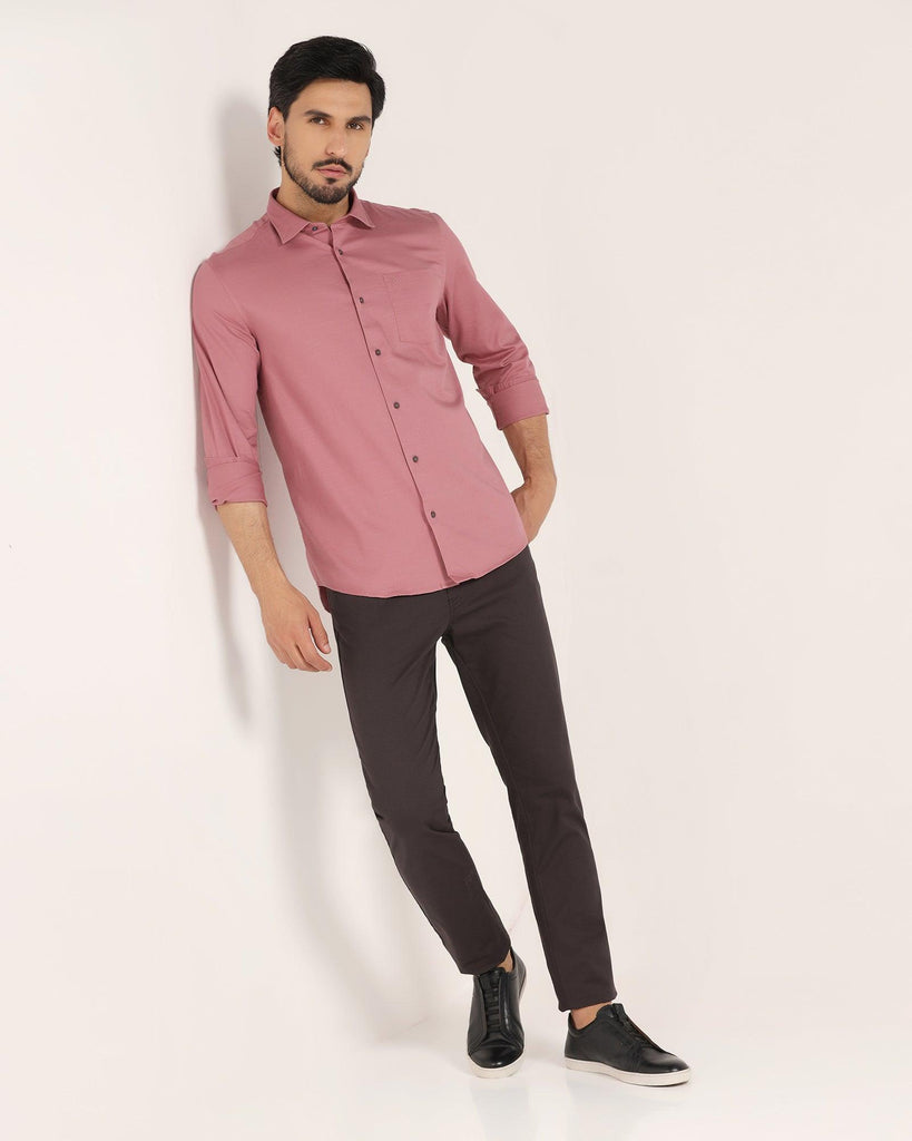 Casual Dusty Pink Solid Shirt - Creta