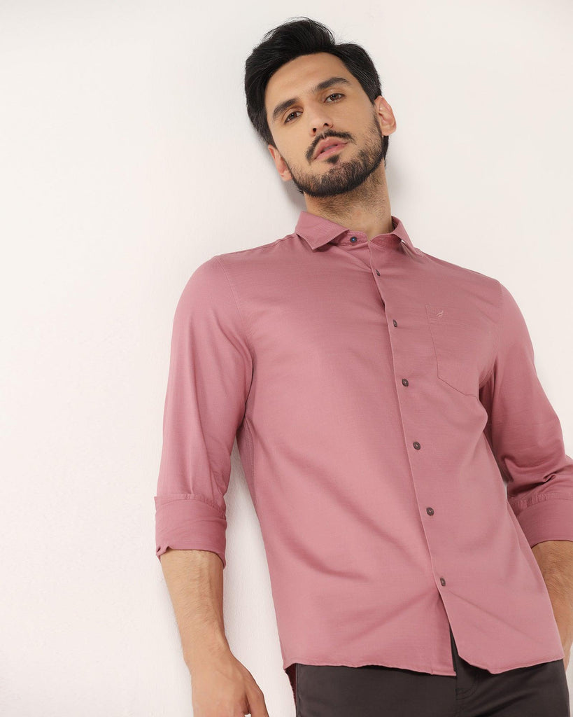 Casual Dusty Pink Solid Shirt - Creta