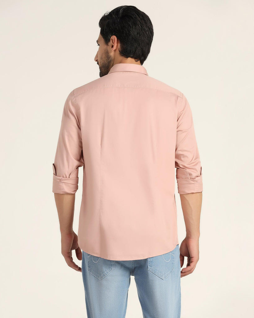 Casual Dusty Pink Solid Shirt - Mandy