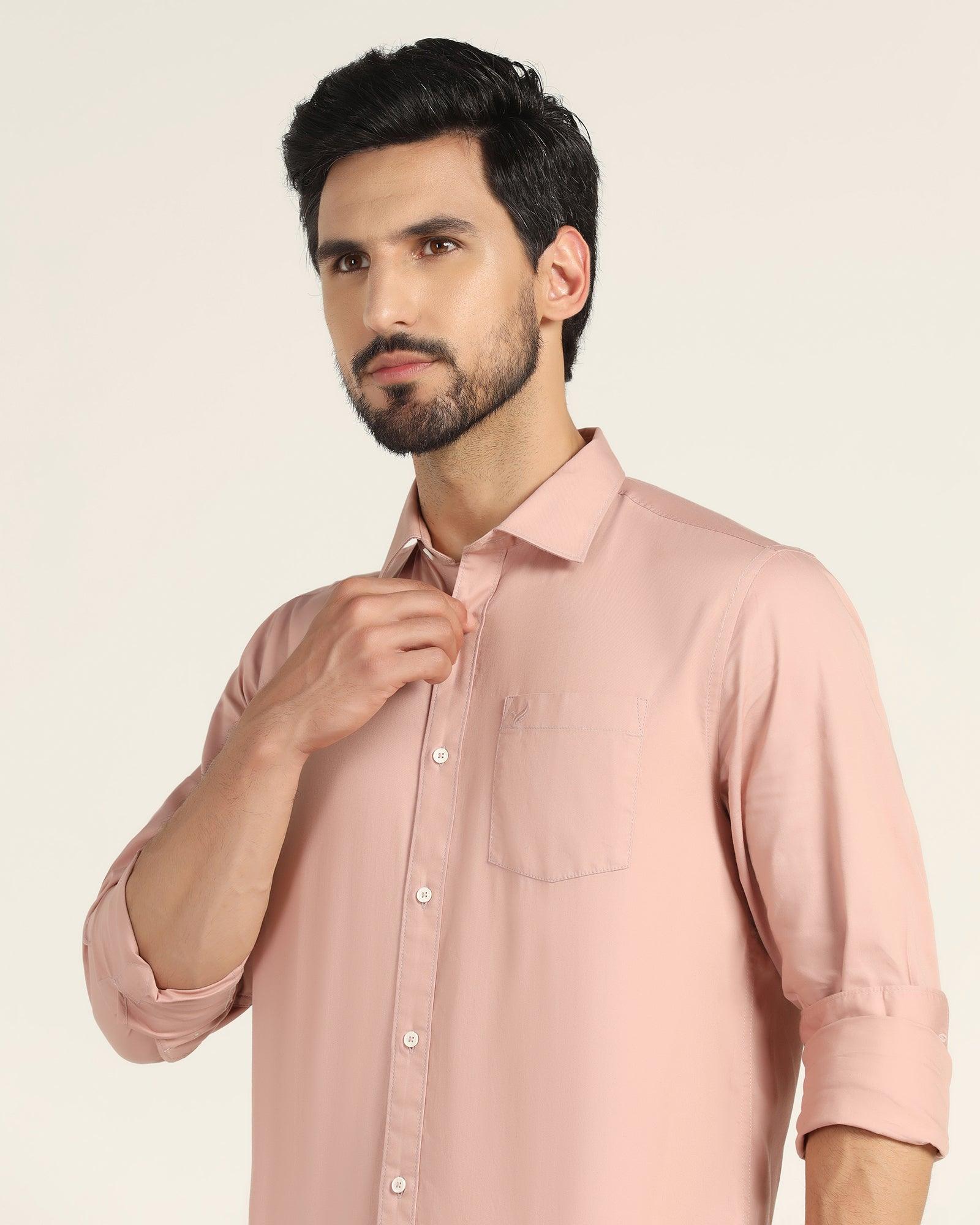 Casual Dusty Pink Solid Shirt - Mandy - Blackberrys