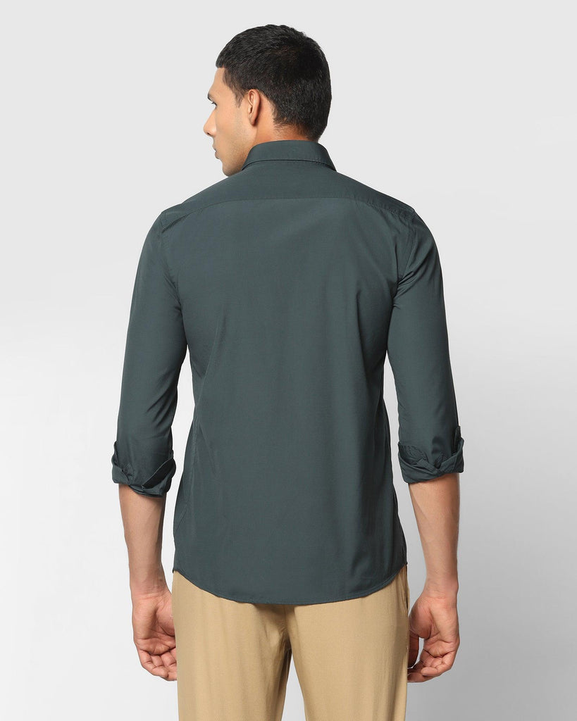 Casual Green Solid Shirt - Alban