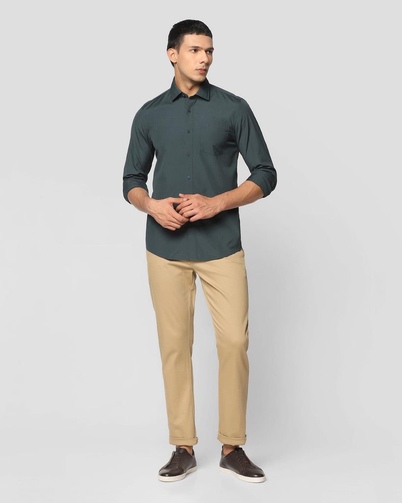 Casual Green Solid Shirt - Alban