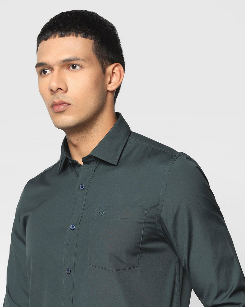 Casual Green Solid Shirt - Alban