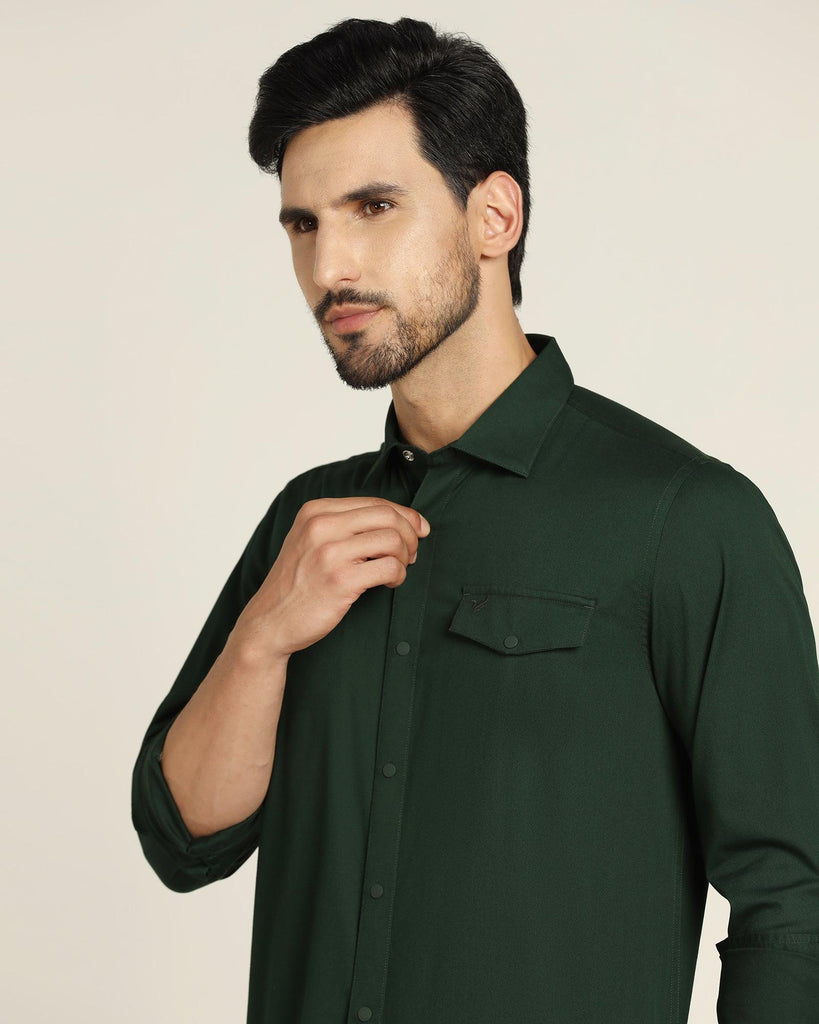 Casual Green Solid Shirt - Beckham