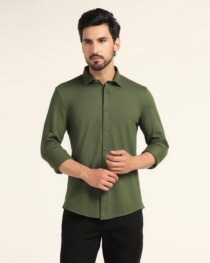 Casual Green Solid Shirt - Pareto