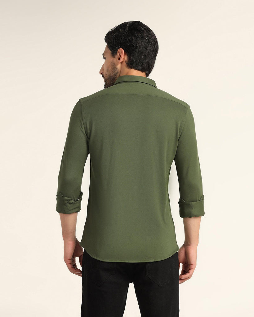 Casual Green Solid Shirt - Pareto