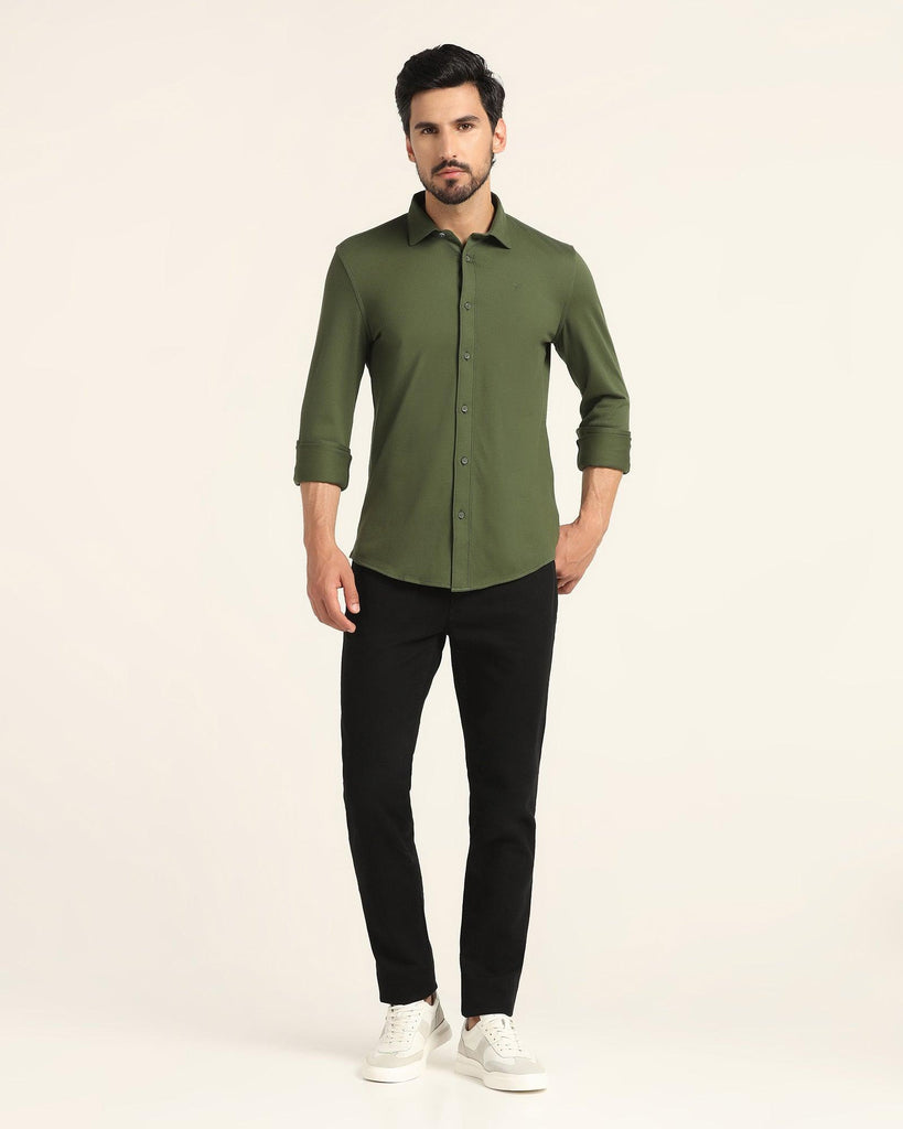 Casual Green Solid Shirt - Pareto