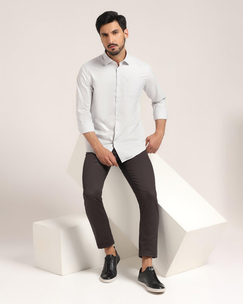 Casual Grey Solid Shirt - Vertus