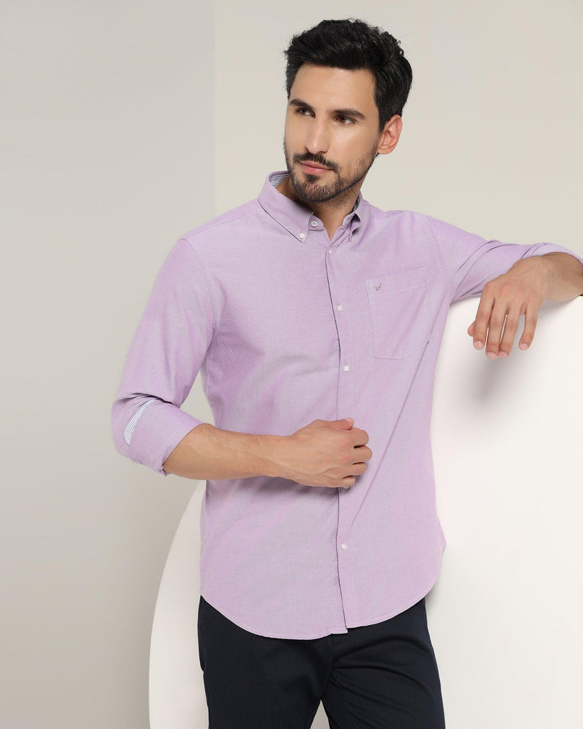 Casual Lavender Solid Shirt - Ronic