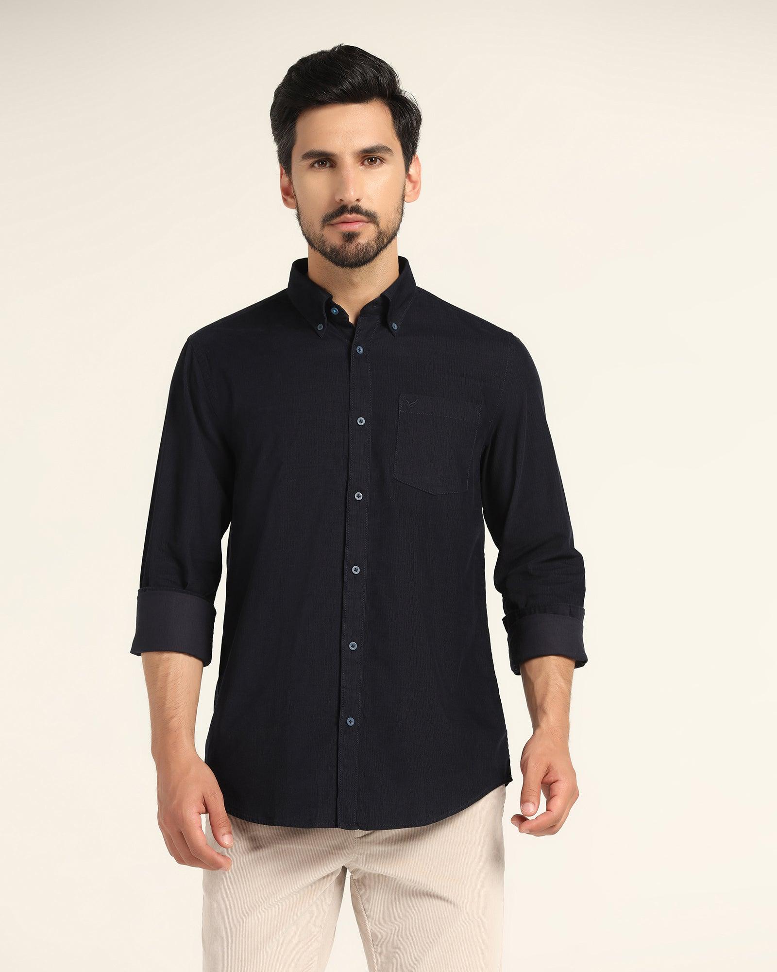 Casual Navy Solid Shirt - Jenga